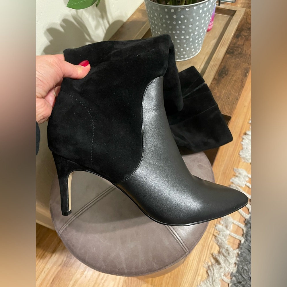 Charles David Pinstripe Leather & Suede Boots